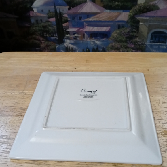 CANOPY Porcelain White Square Plate Set,Size 8.5” Vintage Plates Art Set. 💐 - Picture 5 of 13